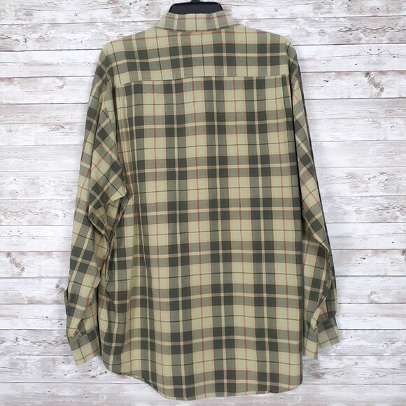 Tommy Hilfiger Mens Button Up Shirt L Green Plaid Crest Long Sleeve 817 - Picture 2 of 5